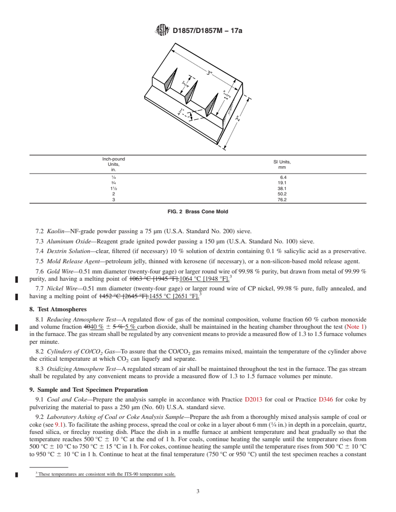 REDLINE ASTM D1857/D1857M-17a - Standard Test Method for  Fusibility of Coal and Coke Ash