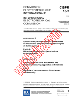 CISPR 16-2:1996/AMD2:2002 CISPR 16-2:1996/AMD2:2002 - Amendment 2 - Specification for radio disturbance and immunity measuring apparatus and methods - Part 2: Methods of measurement of disturbances and immunity
Released:8/9/2002
Isbn:2831865182 - Page 1 preview