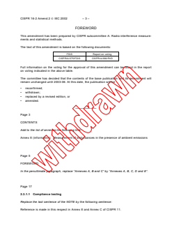 CISPR 16-2:1996/AMD2:2002 CISPR 16-2:1996/AMD2:2002 - Amendment 2 - Specification for radio disturbance and immunity measuring apparatus and methods - Part 2: Methods of measurement of disturbances and immunity
Released:8/9/2002
Isbn:2831865182 - Page 3 preview