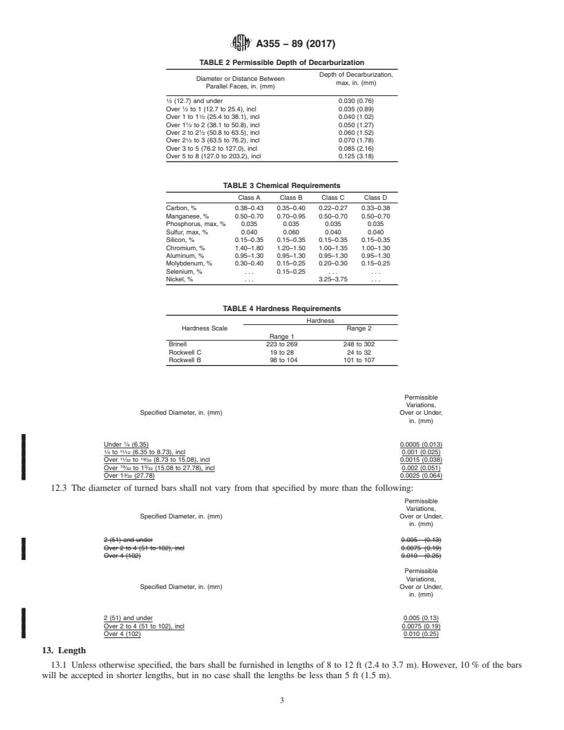 REDLINE ASTM A355-89(2017) - Standard Specification for Steel Bars, Alloys, for Nitriding