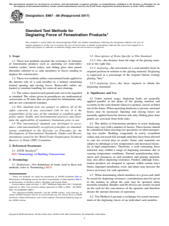 ASTM E987-88(2017) ASTM E987-88(2017) - Standard Test Methods for Deglazing Force of Fenestration Products - Page 1 preview