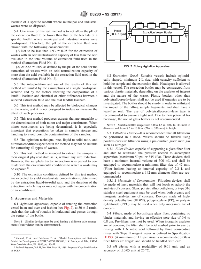 ASTM D5233-92(2017) - Standard Test Method for  Single Batch Extraction Method for Wastes