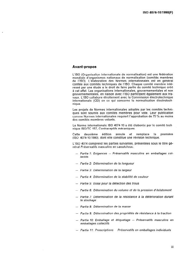 ISO 4074-10:1990 - Préservatifs masculins en caoutchouc