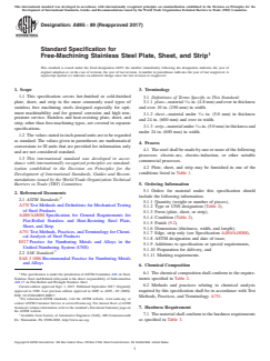 ASTM A895-89(2017) ASTM A895-89(2017) - Standard Specification for Free-Machining Stainless Steel Plate, Sheet, and Strip - Page 1 preview