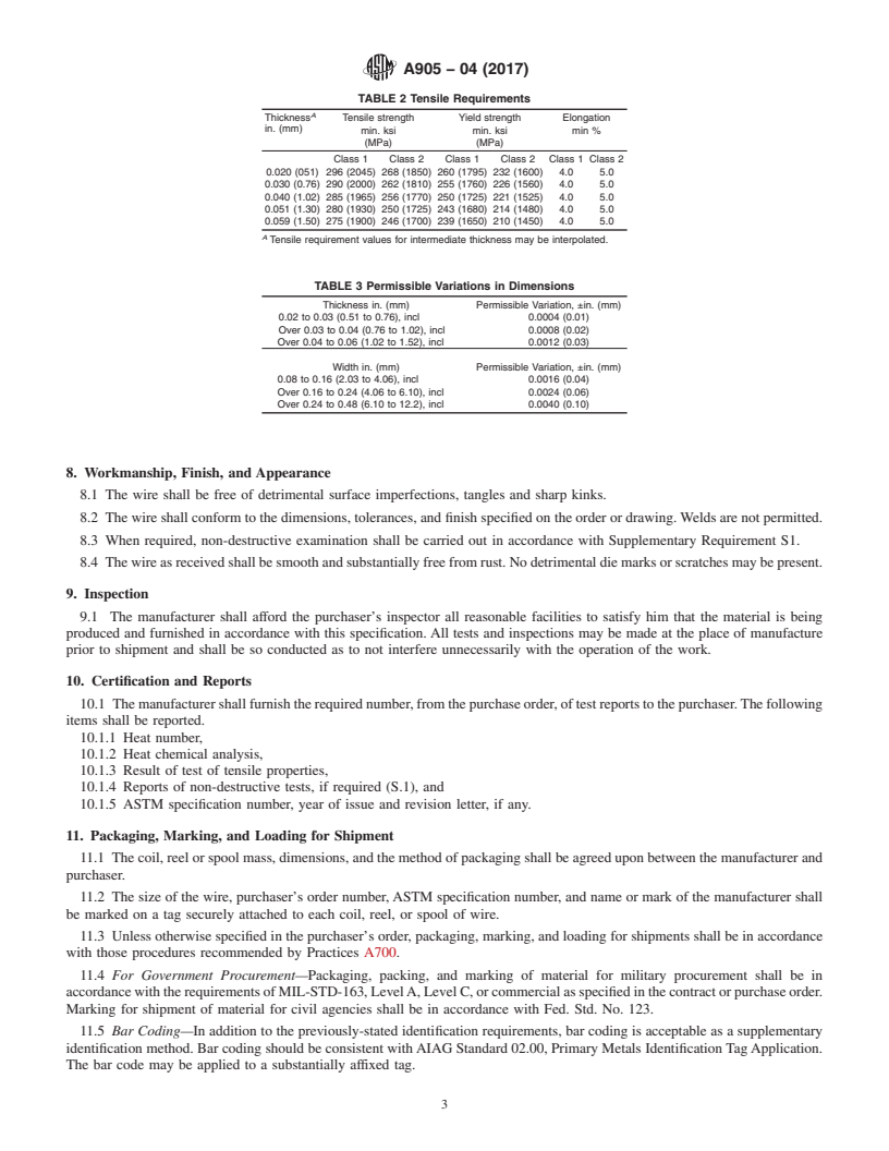 REDLINE ASTM A905-04(2017) - Standard Specification for  Steel Wire, Pressure Vessel Winding