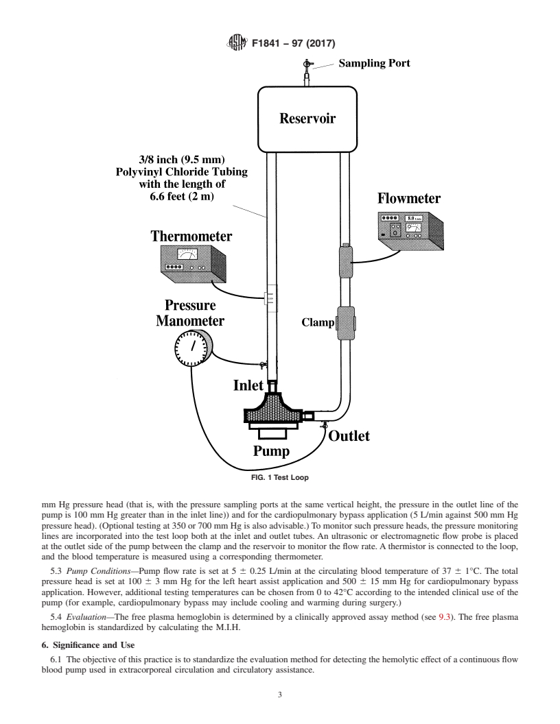 REDLINE ASTM F1841-97(2017) - Standard Practice for  Assessment of Hemolysis in Continuous Flow Blood Pumps