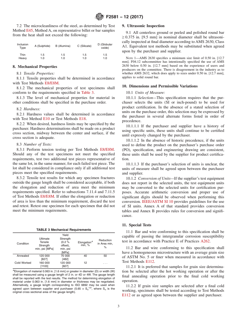 ASTM F2581-12(2017) - Standard Specification for  Wrought Nitrogen Strengthened 11Manganese-17Chromium-3Molybdenum Low-Nickel  Stainless Steel Alloy Bar and Wire for Surgical Implants (UNS S29225)