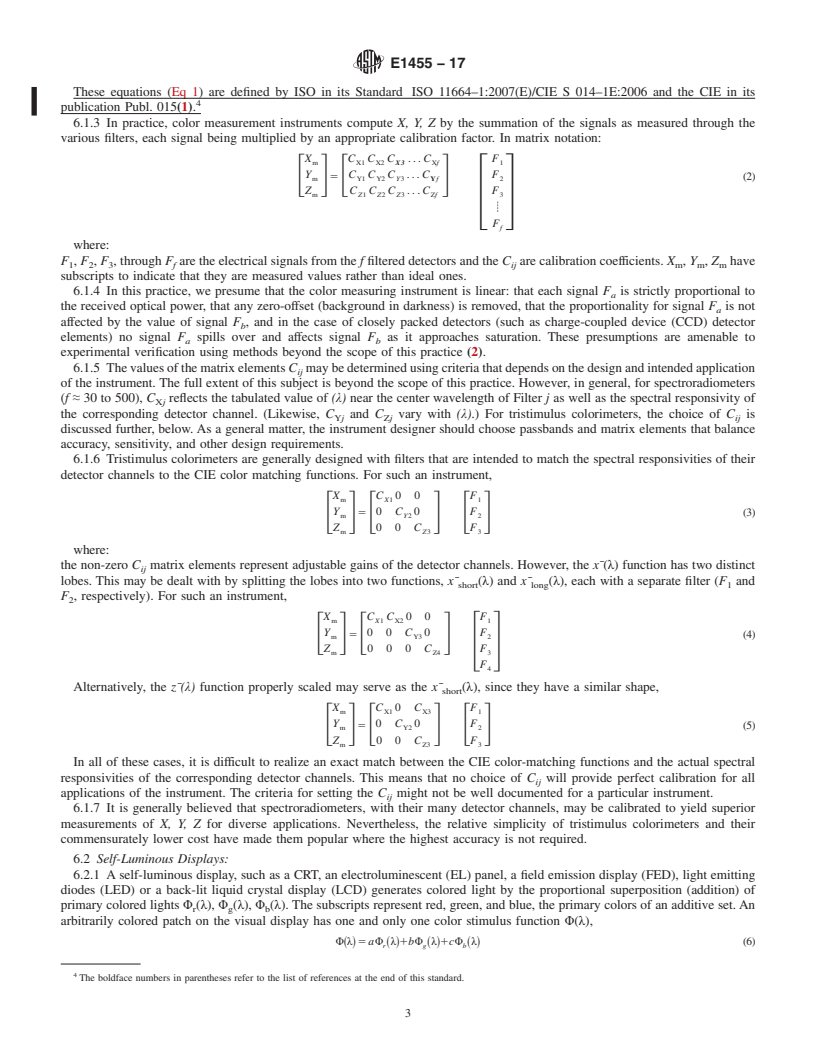 REDLINE ASTM E1455-17 - Standard Practice for Obtaining Colorimetric Data from a Visual Display Unit Using  Tristimulus Colorimeters