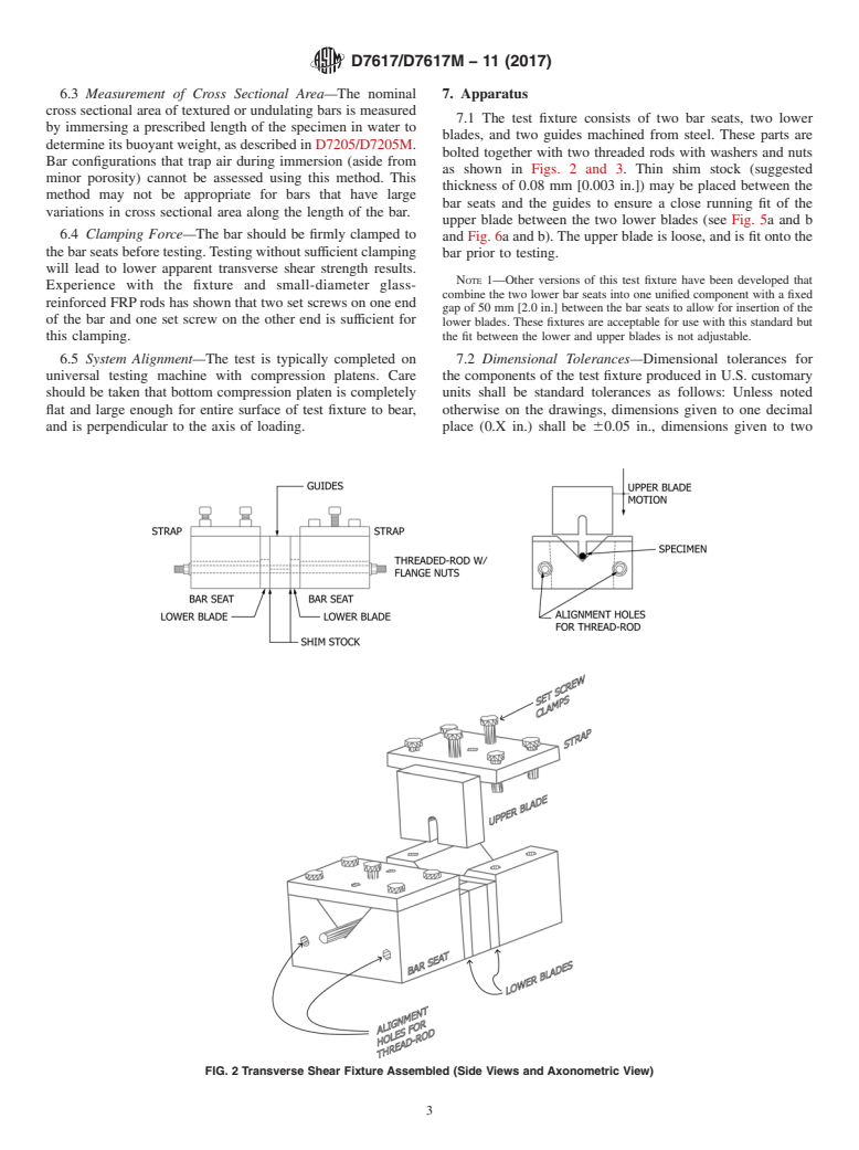 ASTM D7617/D7617M-11(2017) - Standard Test Method for Transverse Shear Strength of Fiber-reinforced Polymer Matrix  Composite Bars