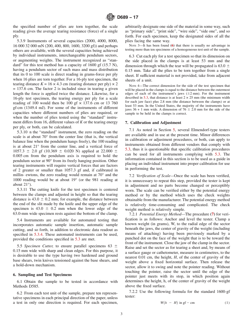 ASTM D689-17 - Standard Test Method for Internal Tearing Resistance of Paper