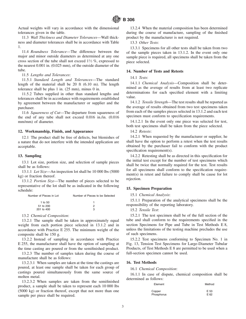 ASTM B306-99 - Standard Specification for Copper Drainage Tube (DWV)