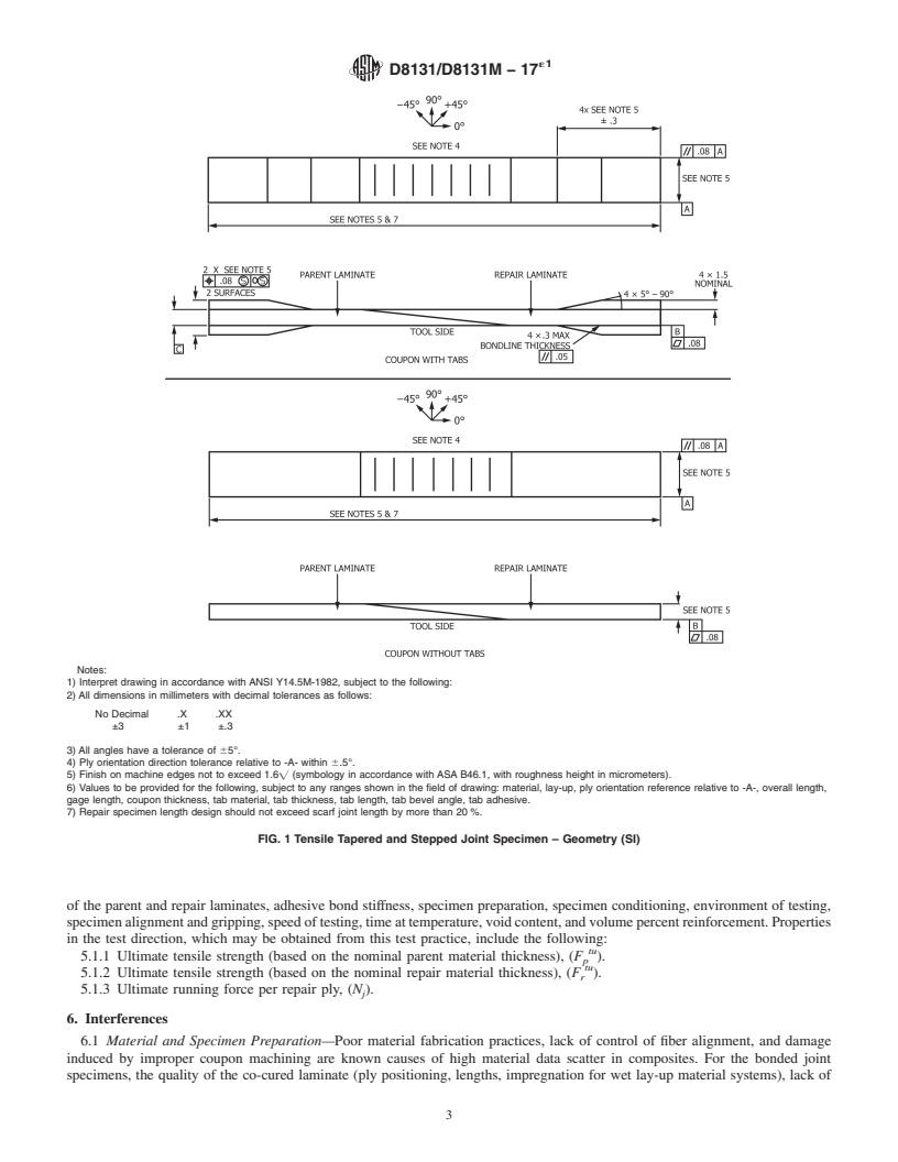 REDLINE ASTM D8131/D8131M-17e1 - Standard Practice for  Tensile Properties of Tapered and Stepped Joints of Polymer  Matrix Composite Laminates