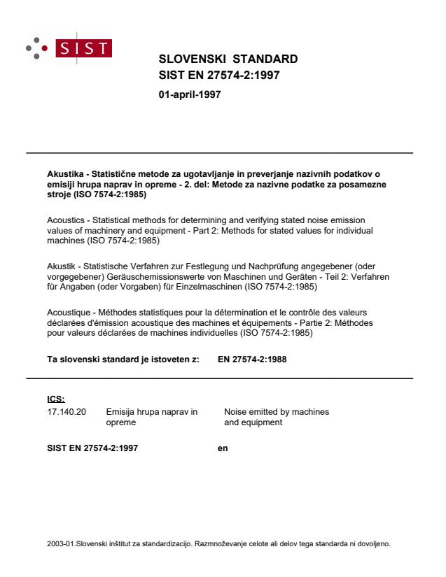 EN 27574-2:1997