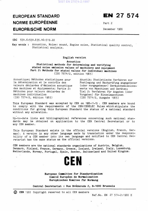 EN 27574-2:1997