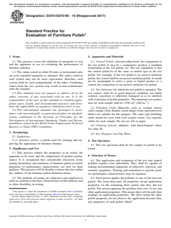 ASTM D3751/D3751M-10(2017) ASTM D3751/D3751M-10(2017) - Standard Practice for Evaluation of Furniture Polish - Page 1 preview