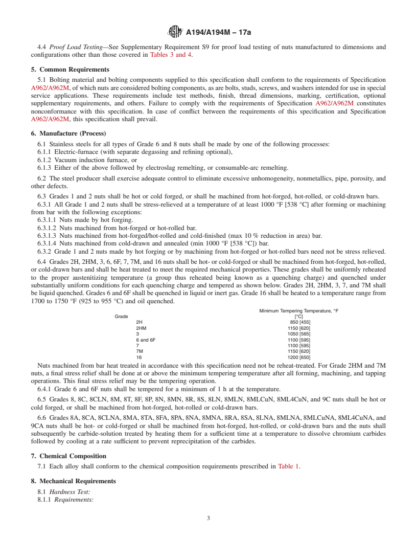 REDLINE ASTM A194/A194M-17a - Standard Specification for  Carbon Steel, Alloy Steel, and Stainless Steel Nuts for Bolts  for High Pressure or High Temperature Service, or Both