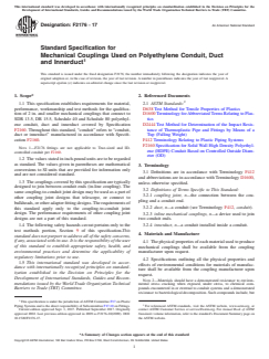 ASTM F2176-17 ASTM F2176-17 - Standard Specification for Mechanical Couplings Used on Polyethylene Conduit, Duct and Innerduct - Page 1 preview