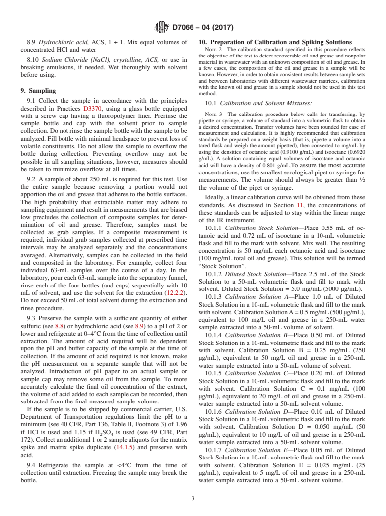 ASTM D7066-04(2017) - Standard Test Method for  dimer/trimer of chlorotrifluoroethylene (S-316) Recoverable   Oil and Grease and Nonpolar Material by Infrared Determination