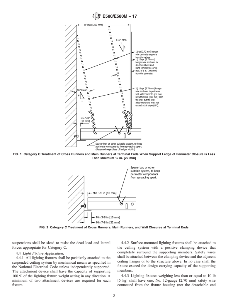 ASTM E580/E580M-17 - Standard Practice for  Installation of Ceiling Suspension Systems for Acoustical Tile  and Lay-in Panels in Areas Subject to Earthquake Ground Motions