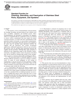 ASTM A380/A380M-17 ASTM A380/A380M-17 - Standard Practice for Cleaning, Descaling, and Passivation of Stainless Steel Parts, Equipment, and Systems - Page 1 preview