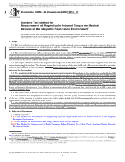 REDLINE ASTM F2213-17 - Standard Test Method for Measurement of Magnetically Induced Torque on Medical Devices  in the Magnetic Resonance Environment