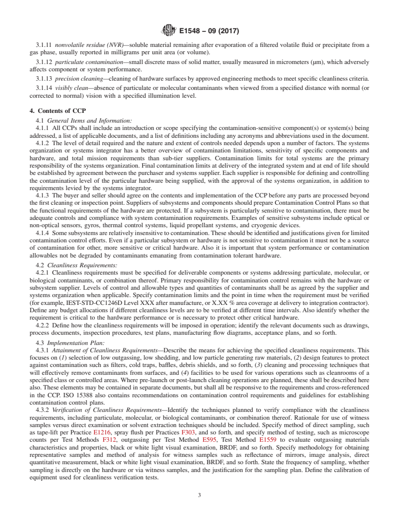 REDLINE ASTM E1548-09(2017) - Standard Practice for  Preparation of Aerospace Contamination Control Plans