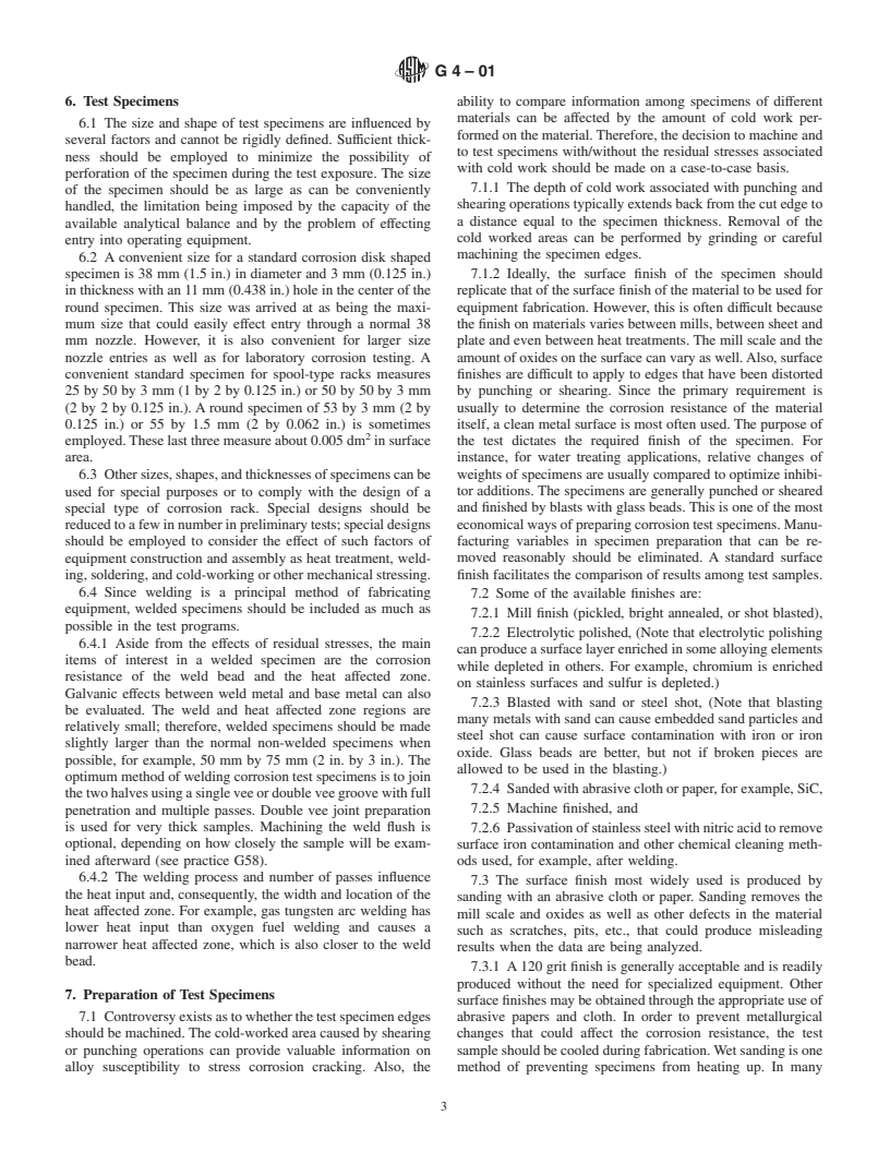 ASTM G4-01 - Standard Guide for Conducting Corrosion Tests in Field Applications