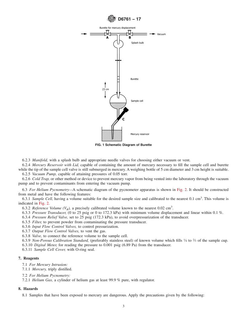 REDLINE ASTM D6761-17 - Standard Test Method for  Determination of the Total Pore Volume of Catalysts and Catalyst  Carriers