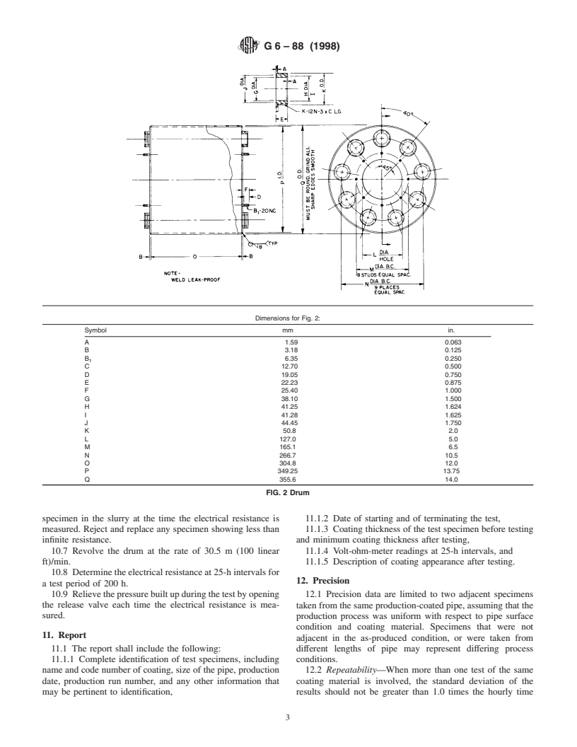 ASTM G6-88(1998) - Standard Test Method for Abrasion Resistance of Pipeline Coatings (Withdrawn 2007)