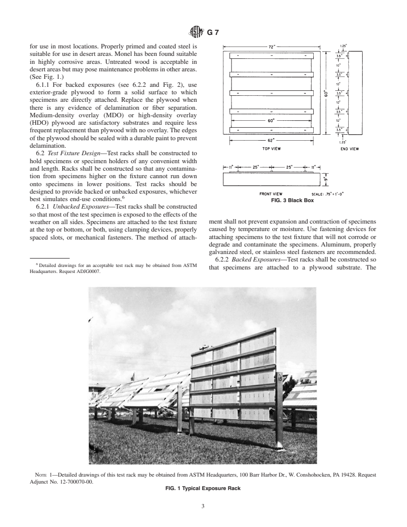 ASTM G7-97 - Standard Practice for Atmospheric Environmental Exposure Testing of Nonmetallic Materials