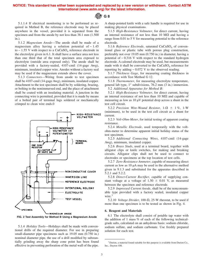 ASTM G8-96 - Standard Test Methods for Cathodic Disbonding of Pipeline Coatings