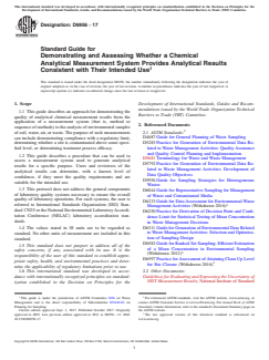 ASTM D6956-17 ASTM D6956-17 - Standard Guide for Demonstrating and Assessing Whether a Chemical Analytical Measurement System Provides Analytical Results Consistent with Their Intended Use - Page 1 preview