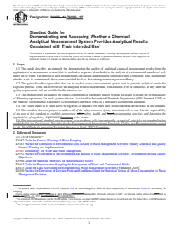 ASTM D6956-17 REDLINE ASTM D6956-17 - Standard Guide for Demonstrating and Assessing Whether a Chemical Analytical Measurement System Provides Analytical Results Consistent with Their Intended Use - Page 1 preview