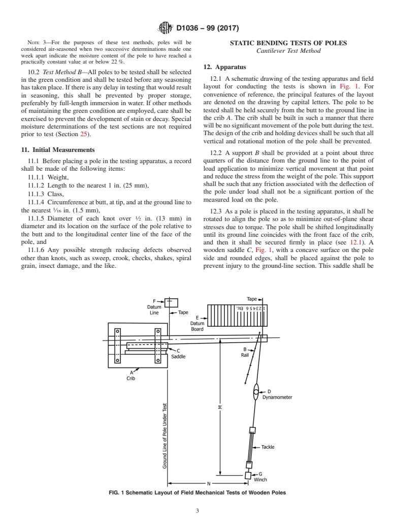 ASTM D1036-99(2017) - Standard Test Methods of Static Tests of Wood Poles