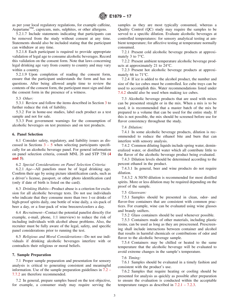 ASTM E1879-17 - Standard Guide for  Sensory Evaluation of Beverages Containing Alcohol