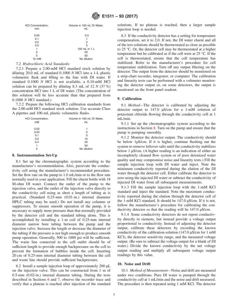 ASTM E1511-93(2017) - Standard Practice for Testing Conductivity Detectors Used in Liquid and Ion Chromatography