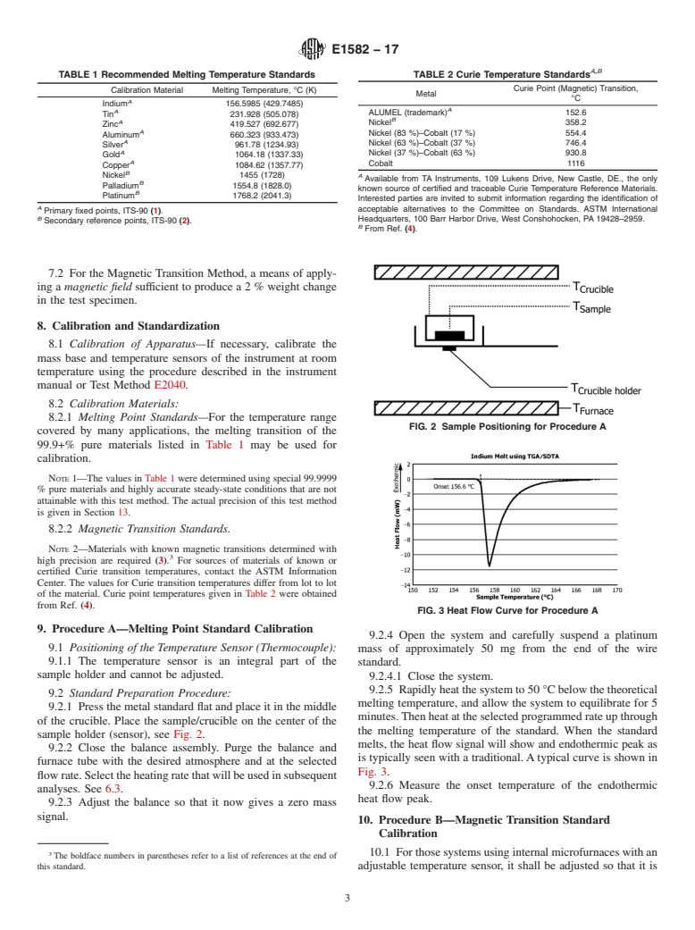 ASTM E1582-17 - Standard Test Method for  Temperature Calibration of Thermogravimetric Analyzers