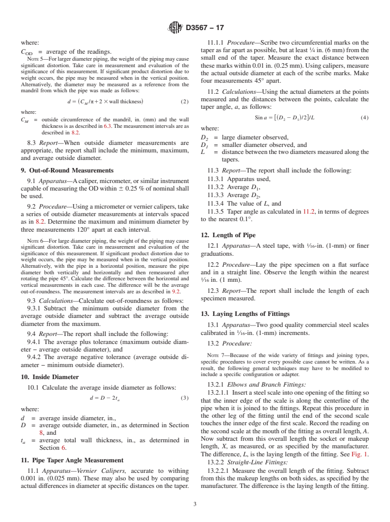 ASTM D3567-17 - Standard Practice for Determining Dimensions of &#x201c;Fiberglass&#x201d; (Glass-Fiber-Reinforced  Thermosetting Resin) Pipe and Fittings