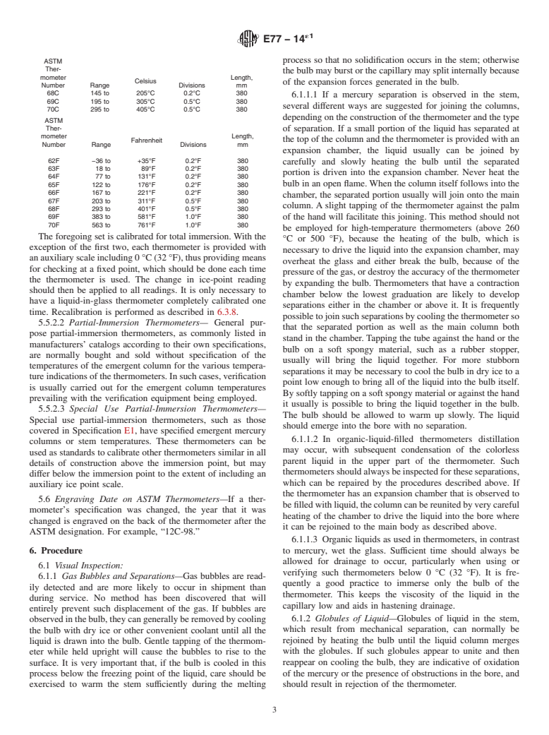 ASTM E77-14e1 - Standard Test Method for  Inspection and Verification of Thermometers