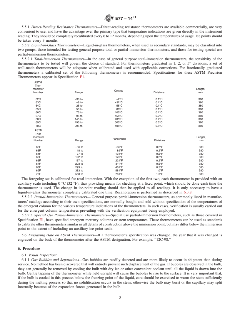 REDLINE ASTM E77-14e1 - Standard Test Method for  Inspection and Verification of Thermometers