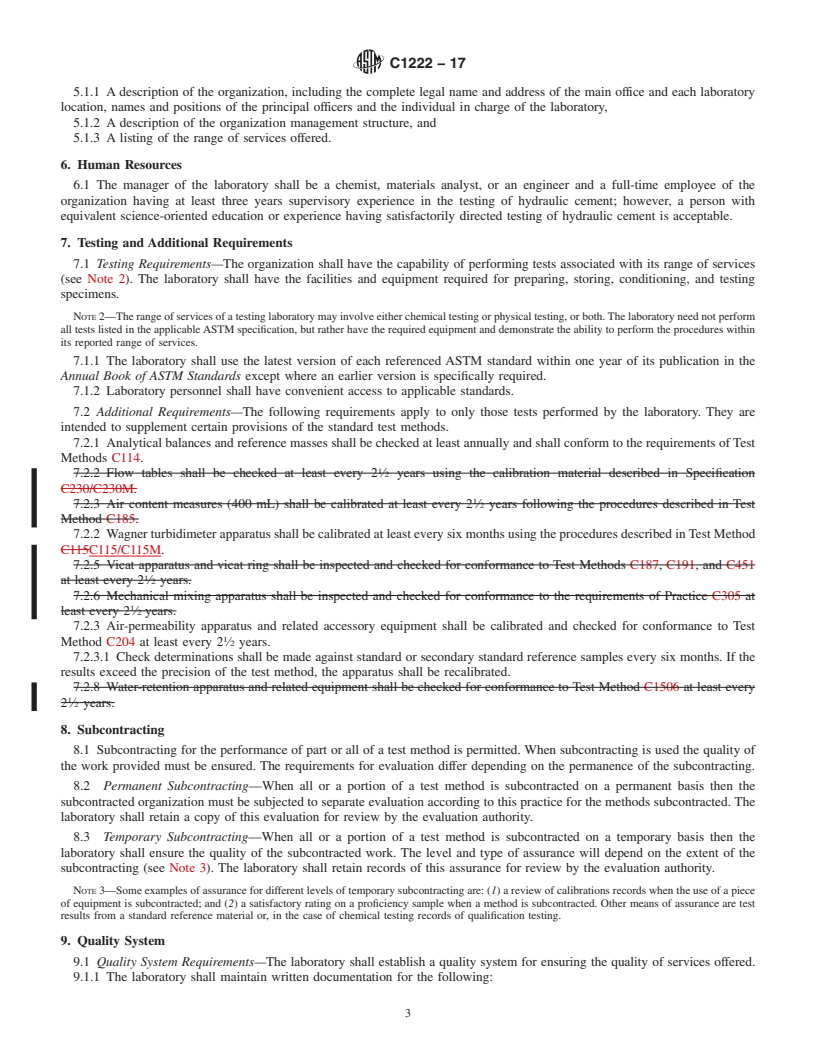 REDLINE ASTM C1222-17 - Standard Practice for  Evaluation of Laboratories Testing Hydraulic Cement