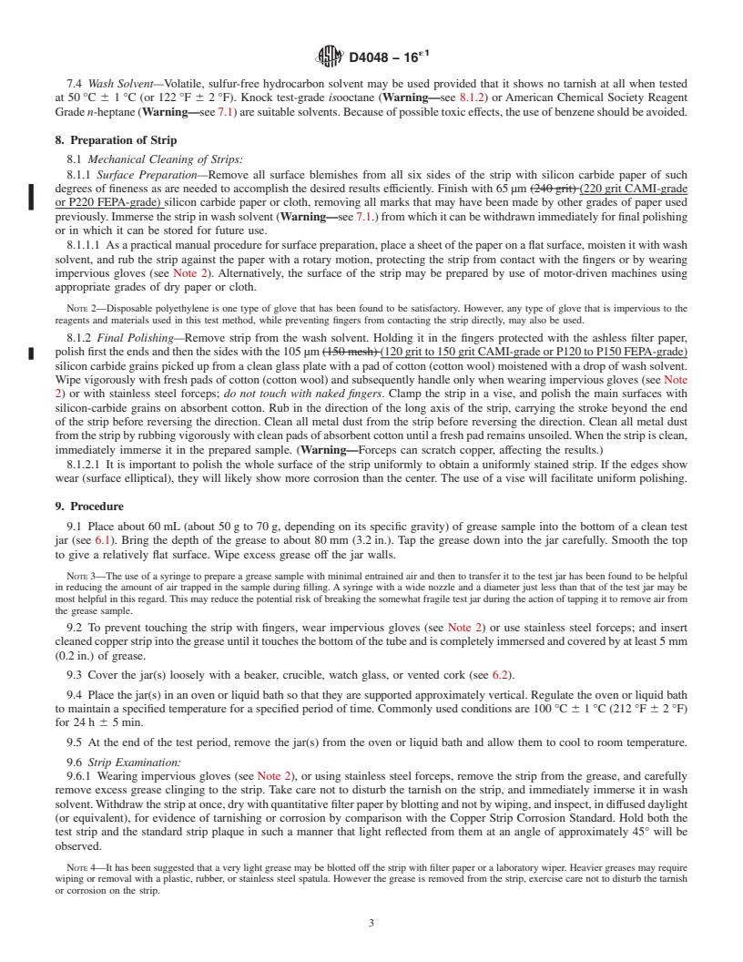 REDLINE ASTM D4048-16e1 - Standard Test Method for  Detection of Copper Corrosion from Lubricating Grease