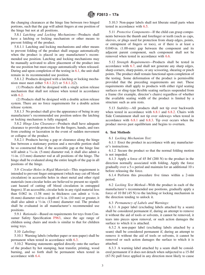 ASTM F2613-17a - Standard Consumer Safety Specification for  Children's Chairs and Stools