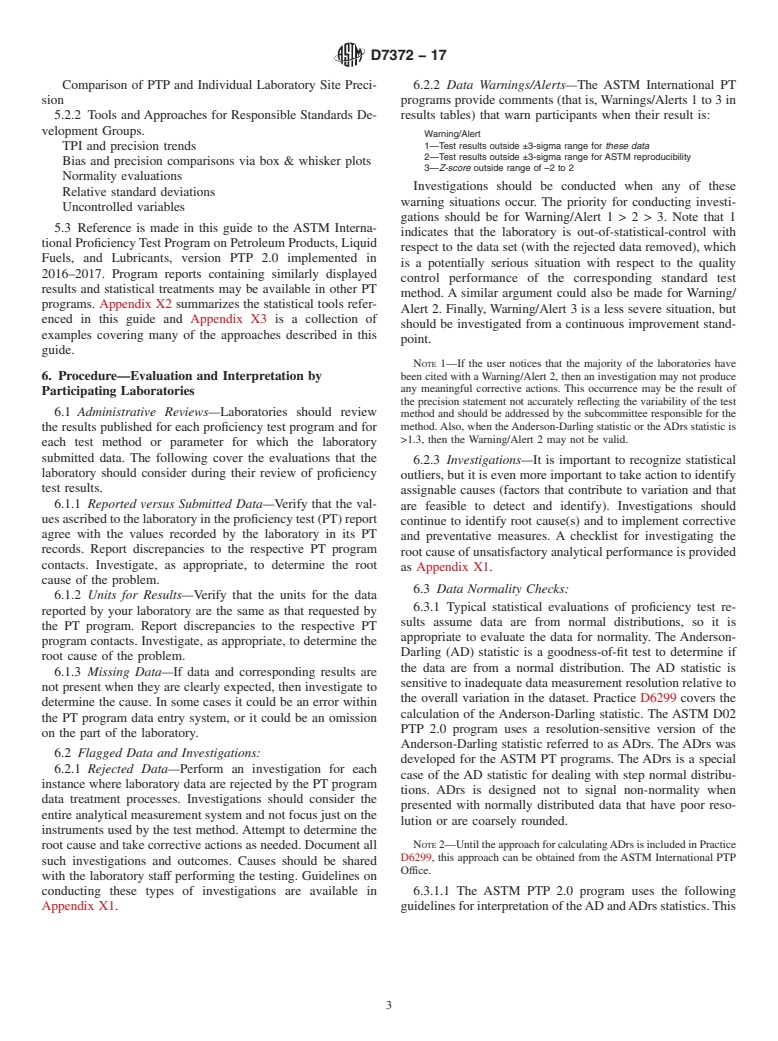 ASTM D7372-17 - Standard Guide for  Analysis and Interpretation of Proficiency Test Program Results