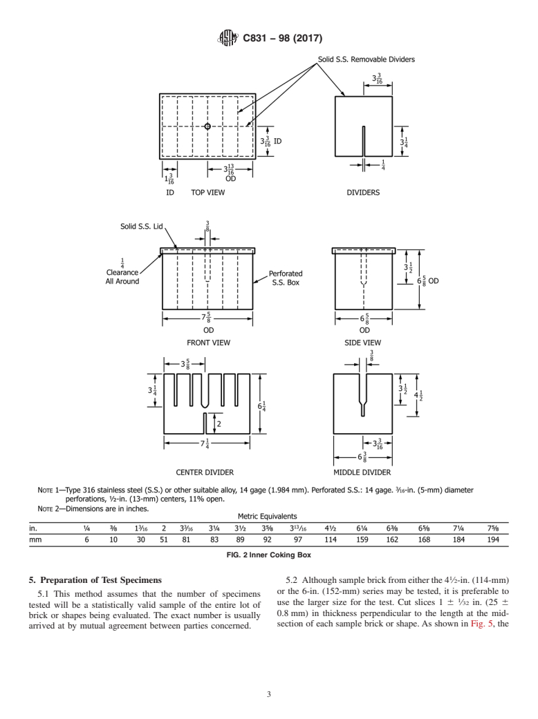 ASTM C831-98(2017) - Standard Test Methods for Residual Carbon, Apparent Residual Carbon, and Apparent Carbon  Yield in Coked Carbon-Containing Brick and Shapes&#x2009;