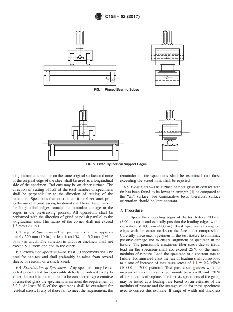 ASTM C158-02(2017) - Standard Test Methods for  Strength of Glass by Flexure (Determination of Modulus of Rupture)