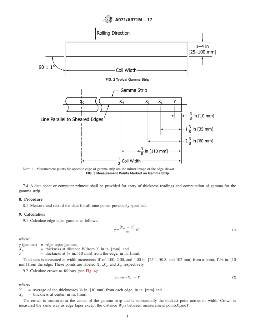 REDLINE ASTM A971/A971M-17 - Standard Test Method for  Measuring Edge Taper and Crown of Flat-Rolled Electrical Steel   Coils