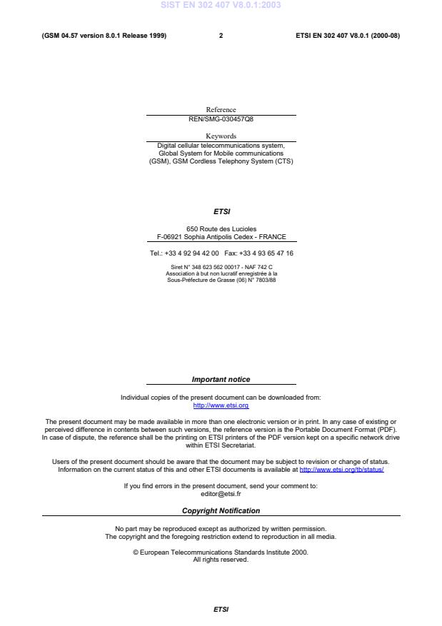 SIST EN 302 407 V8.0.1:2003 SIST EN 302 407 V8.0.1:2003 - Page 4 preview