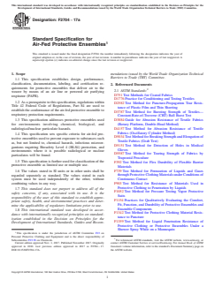 ASTM F2704-17a ASTM F2704-17a - Standard Specification for Air-Fed Protective Ensembles - Page 1 preview