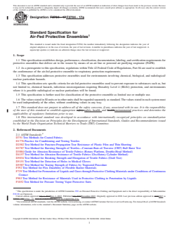 ASTM F2704-17a REDLINE ASTM F2704-17a - Standard Specification for Air-Fed Protective Ensembles - Page 1 preview